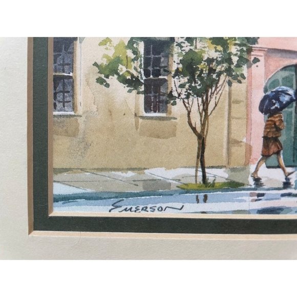 COPY - Rare find ED “Emerson” Rainbow Row Watercolor Print Historic Rainbow Row - Picture 3 of 5